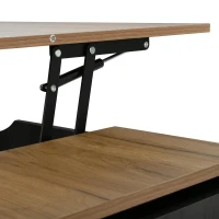 Tavolino da salotto regolabile in altezza con spazio a scomparsa, 109.5x59.7x43 cm, Grigio e Marrone(m-9)