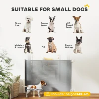 PawHut Cancellino per Cani Estensibile fino a 115 cm, in Poliestere e Acciaio, 115x82.5 cm, Bianco e Grigio(m-9)