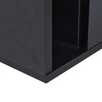 Tavolino da caffè moderno a LED a 2 livelli con cassetti, 100x50x40 cm, Nero(m-8)