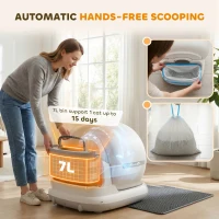 PawHut 72L Self Cleaning Cat Litter Tray Automatic Cat Litter Box APP Control for Multiple Cats(m-7)