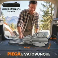 Outsunny Set di 2 Sedie da Campeggio con Schienale Alto in Metallo e Tessuto Oxford, Grigio(m-7)