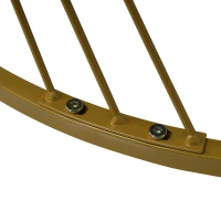 Set 2 tavolini annidati con struttura in metallo dorato, 70x70x45 cm / 45x45x40 cm, Grigio(m-11)