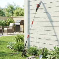 Outsunny Motosserra Elétrica Extensível 1,94-2,56 m com 2 Baterias de 4,0 Ah, Carregador Duplo Bloqueio e Lubrificação Automática(m-9)