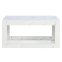 Tavolino moderno portaoggetti a LED effetto marmo, 100x50x50 cm, Bianco(m-7)