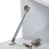 Mobile TV montato a parete con striscia LED, design sospeso, 180x35x30 cm, Bianco(m-11)