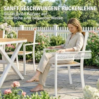 Outsunny Gartenmöbel Set Sitzgruppe 7-teilig Tisch mit 6 stapelbare Stühlen Holzoptik Aluminiumrahmen Teak(m-8)