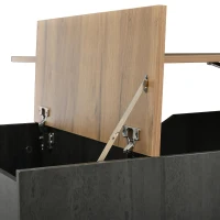 Tavolino da salotto regolabile in altezza con spazio a scomparsa, 109.5x59.7x43 cm, Grigio e Marrone(m-10)