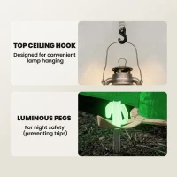 Outsunny Cort gonflabil 3 persoane - montare rapidă, camping outdoor cu pompă, ferestre din plasă, acoperiș detașabil(m-5)