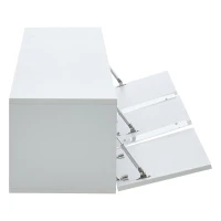 Mobile TV montato a parete con striscia LED, design sospeso, 180x35x30 cm, Bianco(m-10)