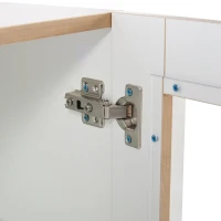 Vetrina per soggiorno a LED con frontale in acrilico trasparente, 74x40x120 cm, Bianco e Color legno(m-10)