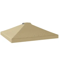 Outsunny Toile de Rechange pour Tonnelle 3 x 3 m UV50+ Imperméable avec 8 Trous de Drainage 3 x 3 m, crème(m-11)