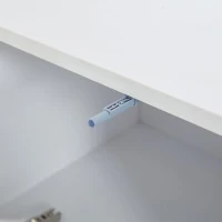 Mobile TV montato a parete con striscia LED, design sospeso, 180x35x30 cm, Bianco(m-12)