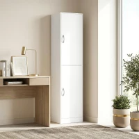 HOMCOM 180 cm hoge boekenkast, moderne kast met 5 niveaus en verstelbare planken, vrijstaande opbergkast, wit(m-2)