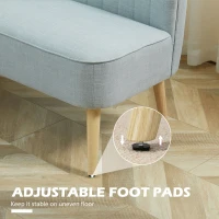 HOMCOM 2-Sitzer Sofa, weiche Polsterung, pflegeleichter Bezug, bis 220 kg, 117 x 56,5 x 77 cm, Hellblau(m-7)