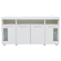 Madia per soggiorno, vano di appoggio semi-aperto, 140L x 40P x 70A cm, Bianco(m-2)