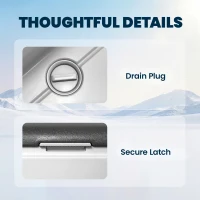 Outsunny Glacière à compresseur 50L -20℃-20℃ Glacière électrique avec régulation de température double zone APP LED protection batterie Poignée pliable(m-5)