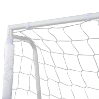 HOMCOM Conjunto de 2 Balizas de Futebol com Suporte de Metal e Rede para Treino 186x62x123 cm Branco(m-5)