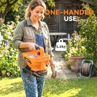 Outsunny Cordless Spreader, 3.3L Handheld Seed Spreader with Adjustable Scatter Width, Adjustable Flow, USB Charging Cable(m-9)