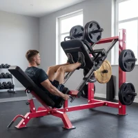SPORTNOW Leg Press Machine with Wheels and Calf Block, Adjustable Squat Machine for Home Gym, 455KG Capacity(m-2)