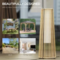 Outsunny Patio Garden Solar Powered Lights Woven Resin Wicker Lantern Auto On/Off(m-7)