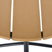 Outsunny Round Outdoor Side Table Adjustable Leg Pads Garden Table 49 x 49 x 48 cm Natural Wood & Black(m-7)