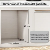 HOMCOM Cubo de Basura Extraíble bajo Fregadero con 3 Contenedores Capacidad Total 31L (15L+8Lx2) Fijación Inferior Gris Claro(m-6)
