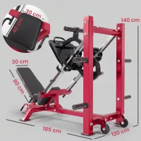 SPORTNOW Leg Press Machine with Wheels and Calf Block, Adjustable Squat Machine for Home Gym, 455KG Capacity(m-3)