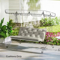 Outsunny Garden Bench Cushion, 2 Seater Swing Chair Cushion, Seat Pad with Ties for Indoor and Outdoor Use, 110 x 120 cm(m-8)