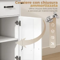 HOMCOM Mobile Cucina con Cassetto, Armadietto e Ripiano Regolabile, Bianco(m-7)