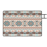 Outsunny Picnic Blanket, 300x200CM Large Beach Blanket Outdoor Picnic Mat with Integrated Strap for Camping, Mix-Colour