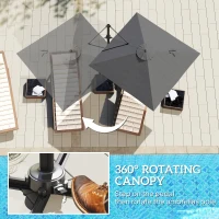 Outsunny Patio Offset Parasol Umbrella - Dark Grey(m-4)