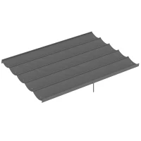 Outsunny Retractable Pergola Cover, 3.5 x 2.6 m Replacement Canopy Fabric for 4 x 3 m Frame, Roof Top Only, Light Grey(m-1)