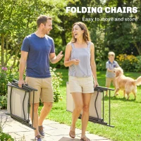 Outsunny 5 Pieces Outdoor Dining Set, Garden Dining Set for 4 with Square Table and Folding Chairs, Brown(m-5)