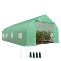 Outsunny Serre de jardin tunnel tente bâche 6x3x2m grande taille(m-1)