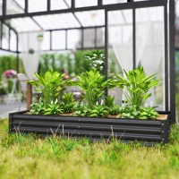 Outsunny 180 x 90cm Galvanised Steel Open Planter - 84H-211V00CG(m-9)