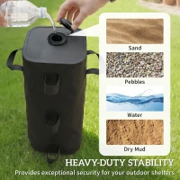 Outsunny Set of 4 Heavy Duty Gazebo Weights Bags, 500D Sand Weights with Carry Handles for Garden Marquee, Parasol, Black(m-4)