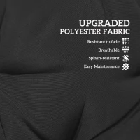 Outsunny 2-Piece Seat Cushion Replacement with Backrest, Garden Patio Chair Cushions Set with Ties, Black(m-4)