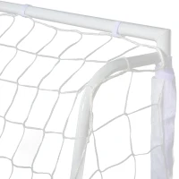 HOMCOM Conjunto de 2 Balizas de Futebol com Suporte de Metal e Rede para Treino 186x62x123 cm Branco(m-4)