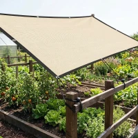 Outsunny Sun Shade Sail UV Protection Canopy with Stainless Steel Eyelets for Patio Garden 2 x 3 m Beige(m-9)