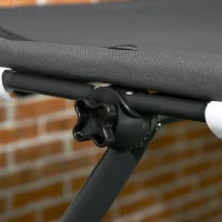 Outsunny Lettino Prendisole Doppio per 2 Persone, con Cuscini e Tettuccio Inclusi, 200 cm x 139 cm x 140 cm, Grigio Scuro(m-7)