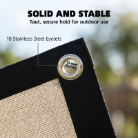 Outsunny Sun Shade Sail UV Protection Canopy with Stainless Steel Eyelets for Patio Garden 2 x 3 m Beige(m-6)