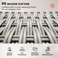 Outsunny 5 Seater Rattan Garden Furniture Set with Sofa, Reclining Chairs, Table, Patio Rattan Furniture Sofa Sets, Grey(m-6)