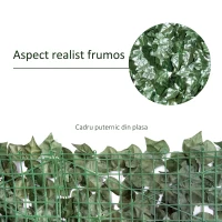 Outsunny Gard Artificial, Gard Viu Artificial 150x300 cm din PE Anti-UV, Gard Artificial pentru Garduri cu Frunze, Verde Închis(m-6)
