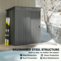 Outsunny 5 x 3.5ft Metal Garden Storage Shed with Effortless Assembly and 2 Pairs of Gloves, Waterproof Outdoor Shed, Light Grey(m-5)