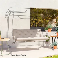 Outsunny Garden Bench Cushion, 2 Seater Swing Chair Cushion, Seat Pad with Ties for Indoor and Outdoor Use, 110 x 120 cm(m-2)