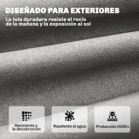 Outsunny Cojín para Banco Exterior con Correas de Sujeción Protección UV50+ Rebote Lento Interior Exterior 198x65x13 cm Gris(m-6)