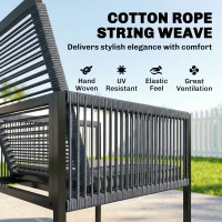 Outsunny 5 Pieces Garden Dining Set, Outdoor Patio Cube Set, 4 Seater Outdoor Table and Chairs with Foldable Backrest, Dark Grey(m-5)