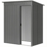 Outsunny 5 x 3.5ft Metal Garden Storage Shed with Effortless Assembly and 2 Pairs of Gloves, Waterproof Outdoor Shed, Light Grey(m-11)