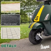 AIYAPLAY Motocicletă electrică pentru copii cu licență Vespa, baterie reîncărcabilă 6V, rotițe și lumini, vârsta 2-6 ani, verde închis(m-6)