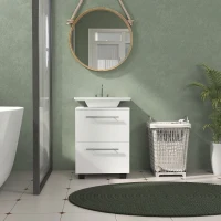 Szafka pod umywalkę, z szufladą i półką, Biała(m-6)